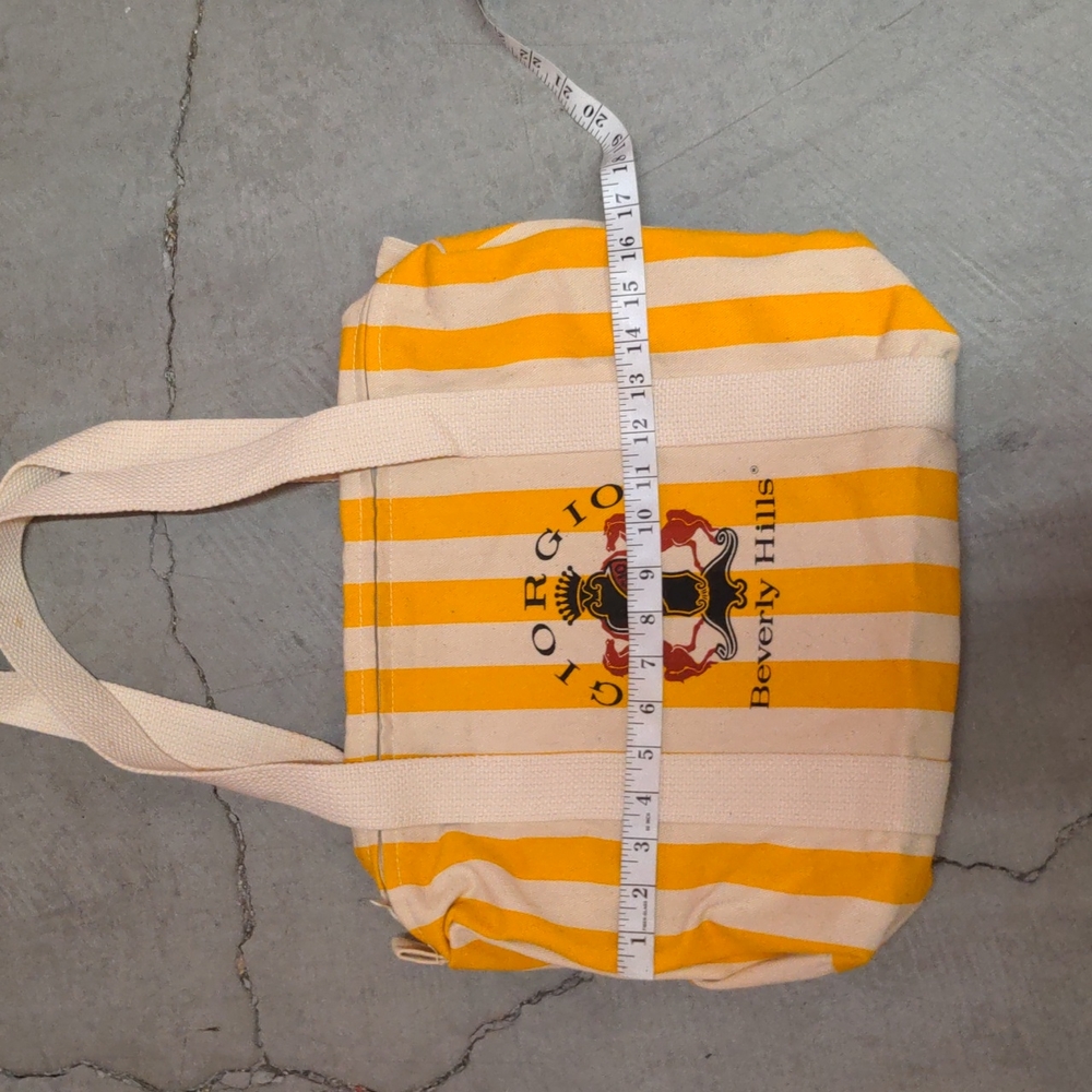 Vintage Giorgio Beverly Hills striped tote bag with zipper - Picture 4 of 5
